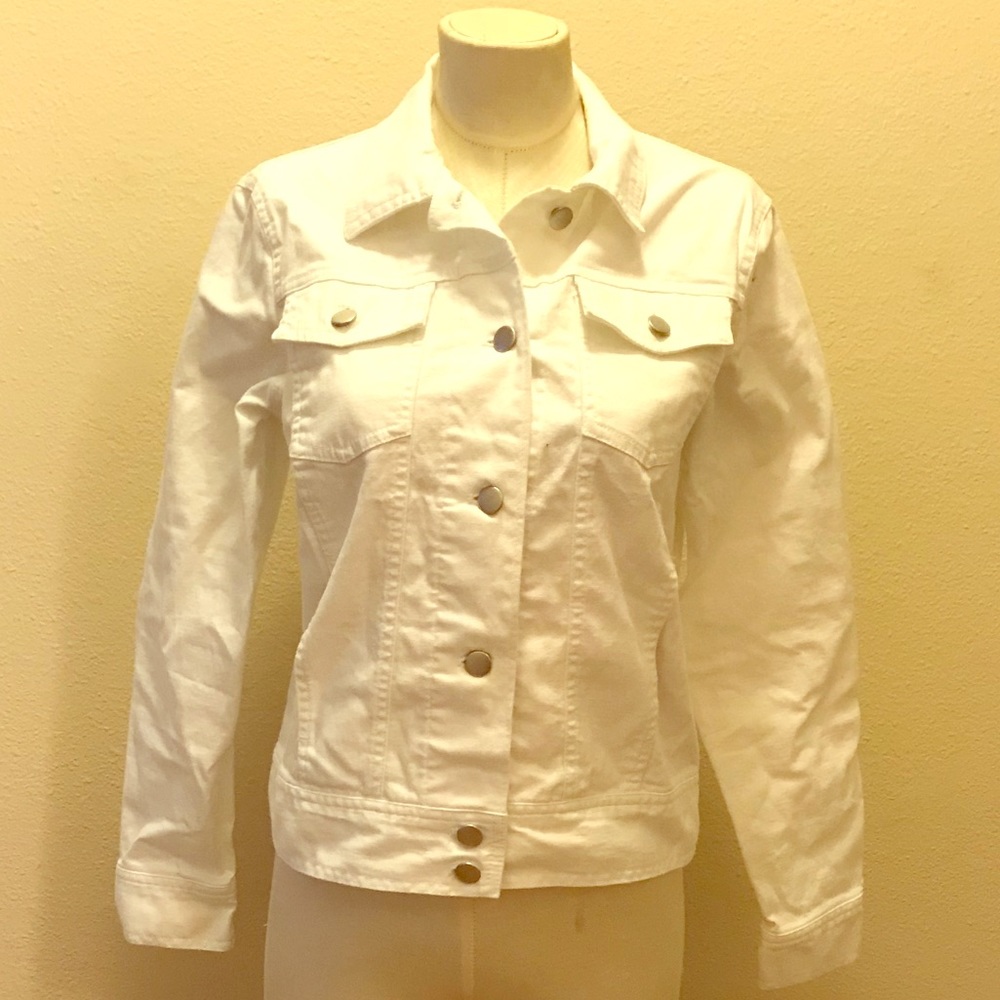 Crisp White Izod Denim Jacket